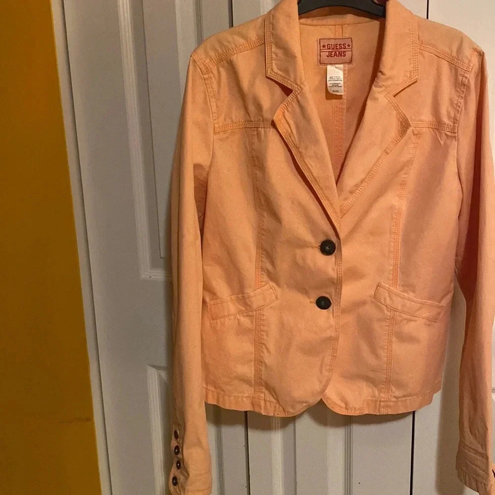 Guess jeans cotton orange jacket size XL